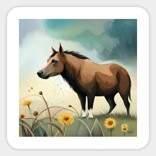 Horse in a field Sticker